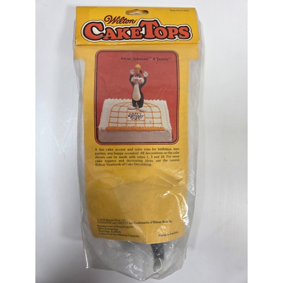 1970's  Wilton Cake Tops  Sylvester & Tweety Vintage  Looney Tunes Cake Topper - Picture 2 of 2